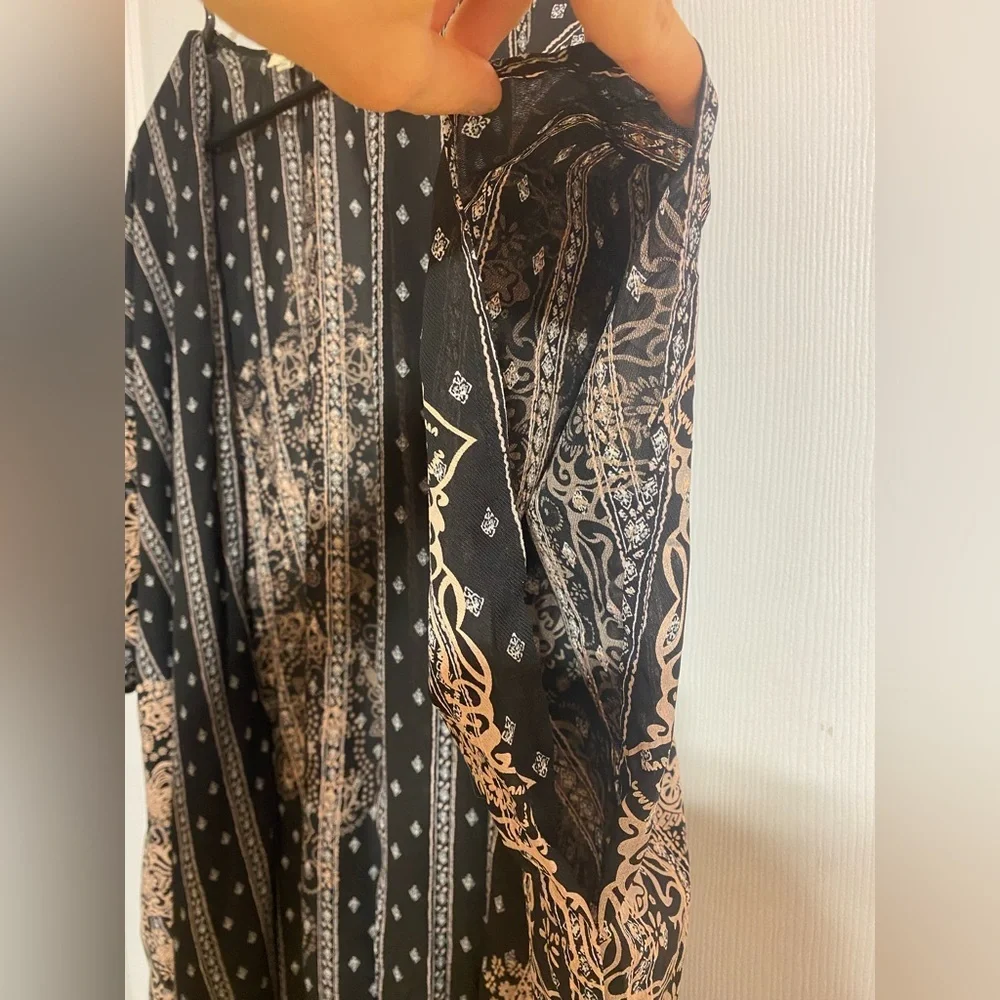 Umgee Oversized Boho Lightweight Coastal Side Slits Kimono Cardigan Size S/M - Picture 4 of 11